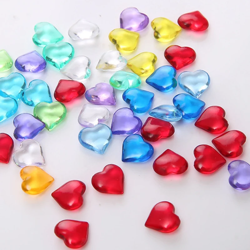 

100PCS/Lot 10mm Heart Shape Acrylic Crystal Diamond Pawn Irregular Stone Chessman Game Pieces For Token Board Game Accessories