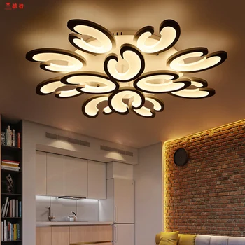 

Dimming+Remote control living study room bedroom modern led chandelier white color surface mounted led chandelier fixtures