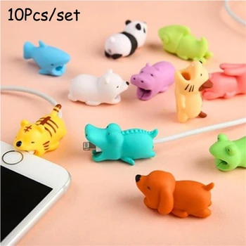 

10Pcs/Set Random Cartoon Cable Bite Protection Animal Cable Protector Toys Iphone Accessory Winder Protects Dropshipping