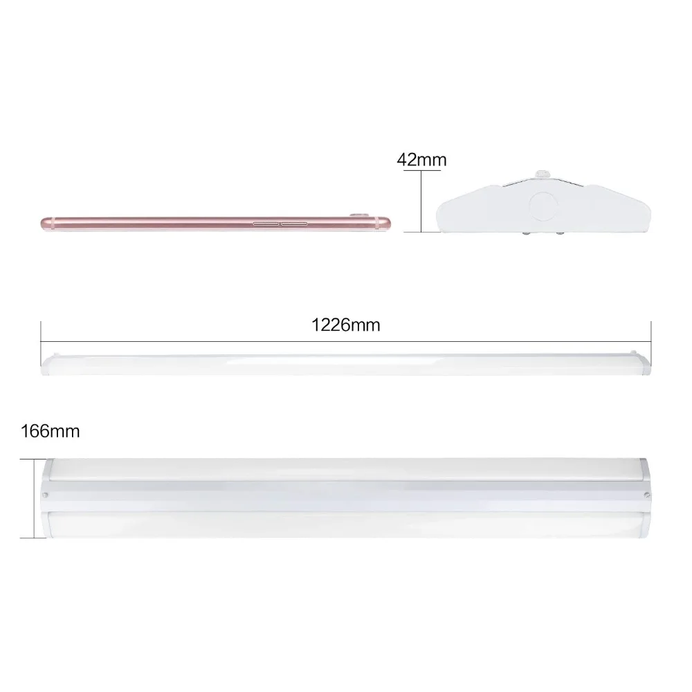 4FT 1.2 M LED Wraparound Shop Lights Ultra Slim 50W, No Glare, 5500 Lumens, 4000K Neutral White, 4 Foot Flush Mount LED Ceiling Wrap Light Fixture for Office Garage Workshop Kitchen Laundry Bulb Lamp strip sting house