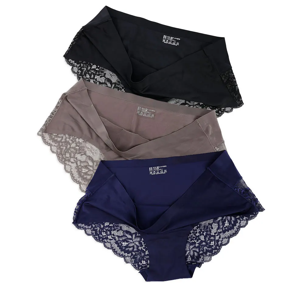 

Women Lace Briefs Seamless Panties Sexy Panties Female Underwear low-Rise Women Plus Size Cotton Lingerie Intimates 3Pcs/Lot New