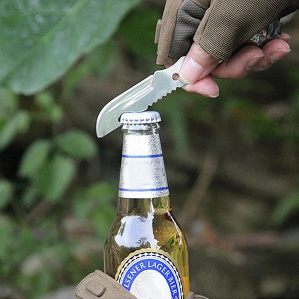 5in1 cuchara multifuncional acampar al aire libre herramienta abrebotellas cuchara silbando Kits de supervivencia Camping Gear accesorios de Camping