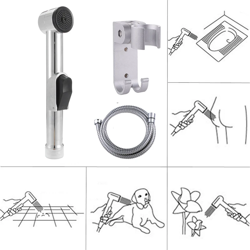 Портативный бидированный ручной распылитель для биде для туалета, ручной распылитель для душа, ручной распылитель для туалета, пистолет для биде, кран для биде - Цвет: bidet set2