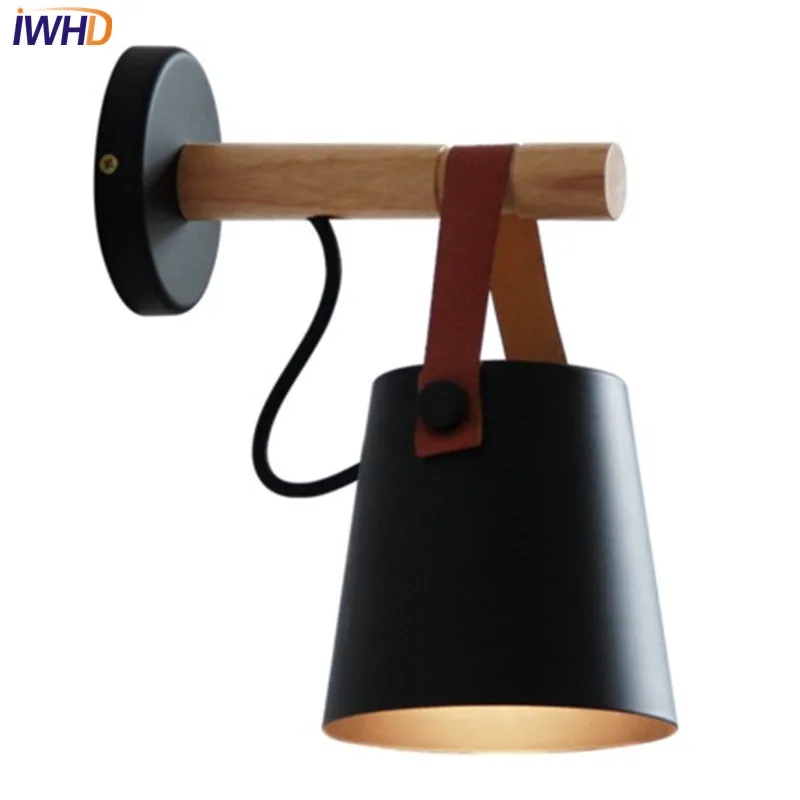 

IWHD Nordic Simple Modern Wall Sconce Wrought Iron Belt LED Wall Light Fixtures Aisle Bedside Wall Lamp Home Indoor Lighting