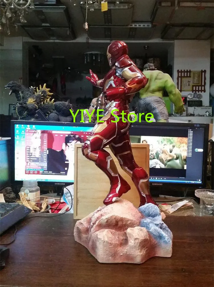 Горячая новинка статуя супергероя Железный человек полная длина портрет резиновая фигурка героя игрушка подарок AG678