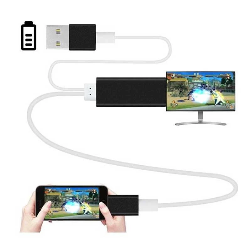 Cable HDMI de 2m para móvil, convertidor para iphone 5, 5s, 6, 6s, 7, 7s, wifi, ipad, HDTV , MHL a HDMI, novedad de 2017|2m hdmi cable|hdmi cablehdmi - AliExpress