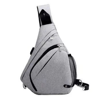 

NEW Fashion Men Casual Travel Anti-theft USB Port Crossbody Shoulder Bag Chest Pack