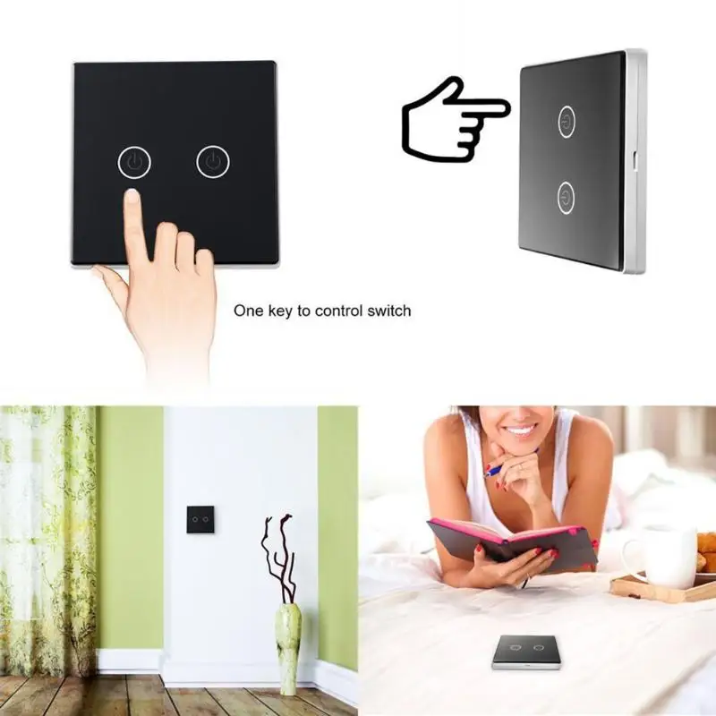 

Wireless Remote Control Light Switch Transmitter 100V-240VAC Wall Receiver Panel 1/2/3 Switch Transmitter Panel