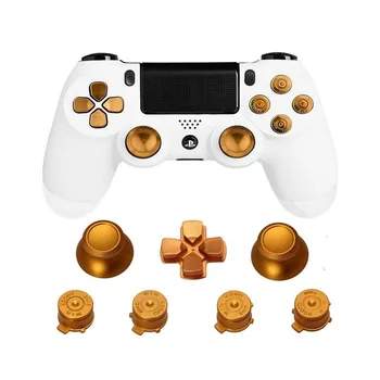 

Metal Analog Joystick thumbStick Grips Cap+D-pad Action Key bullet Button Replacement for Playstation Dualshock 4 PS4 Controller
