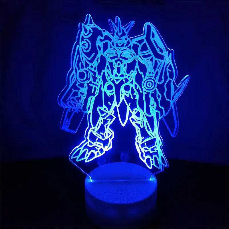 Настольная 3D лампа Digimon OMEGAMON светодиодный ночсветильник Приключения wargrey mon Garurumon