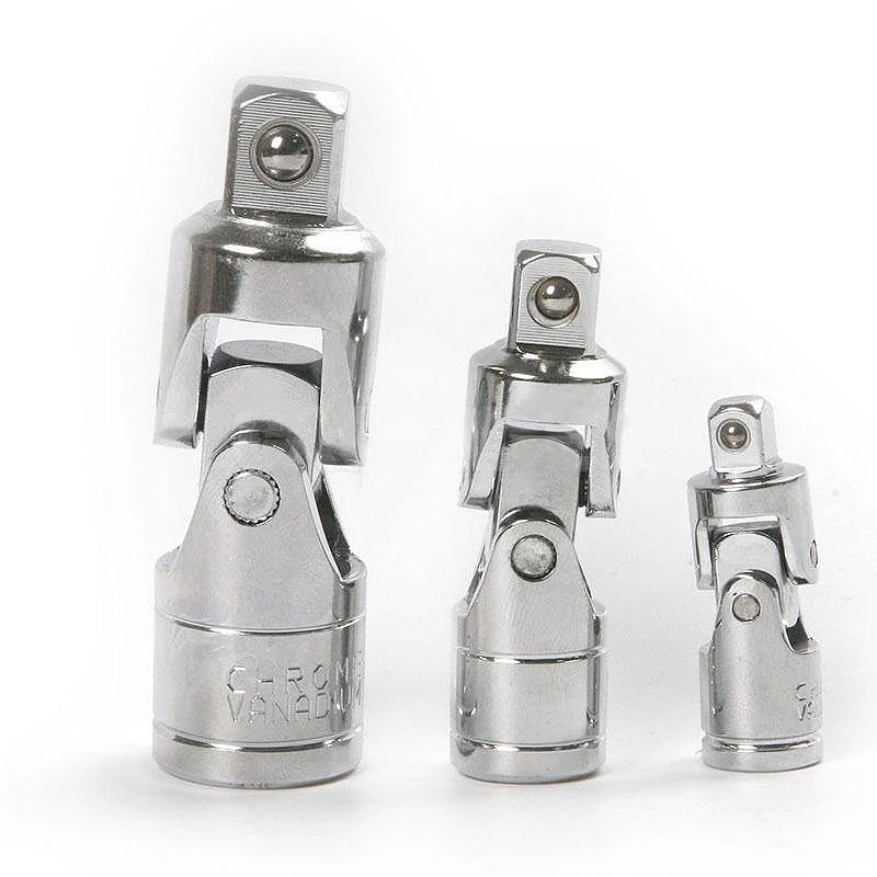 360 Degree Rotary Head Ratchet Wrench Socket Adapter Extension Bar Universal Joint Set 1/4" 3/8" 1/2" Durable