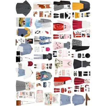 

2 pcs/lot Woman Dress Collocation DIY Uncut Planner Sticker Pack Notebook Agenda Bullet Journal Stickers Scrapbooking
