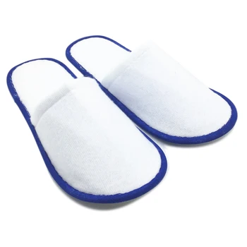 

20 pairs of White Towelling Hotel Disposable Slippers Terry Spa Guest Shoes blue