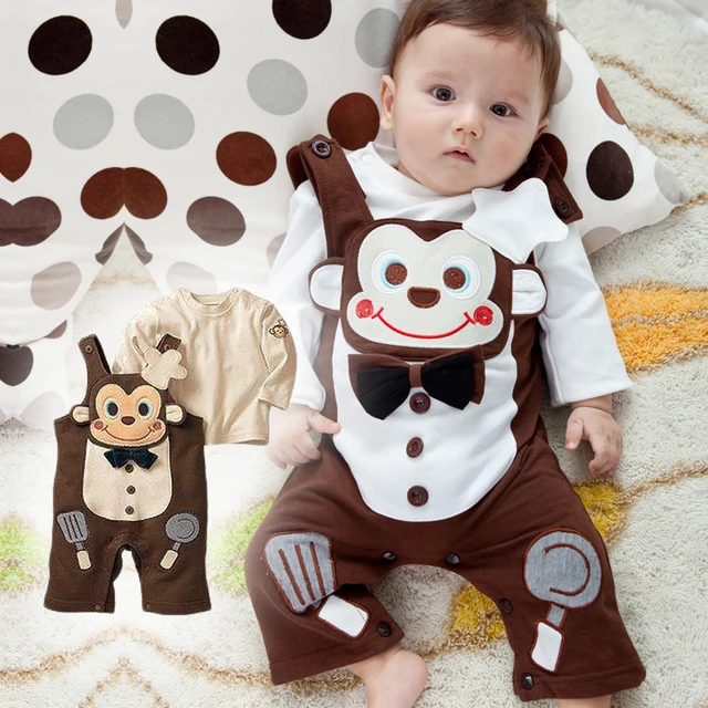Baby Clothes Male Baby Clothes Spring Boys Clothing Bib Pants Set 6