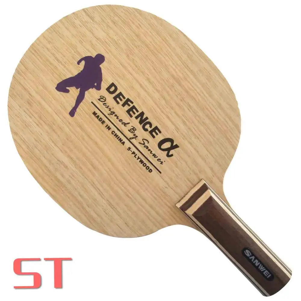 Sanwei DEFENCE Alpha лезвие для настольного тенниса для ракетки для пинг-понга - Цвет: Straight Handle (ST)