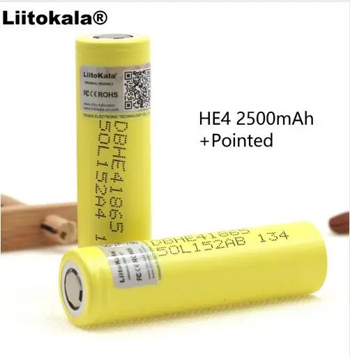 Liitokala оригинальный HE4 2500 мАч Li-lon батарея 3,7 18650 в мощность перезаряжаемые батареи Max 20A, 35A разряда электронная сигарета
