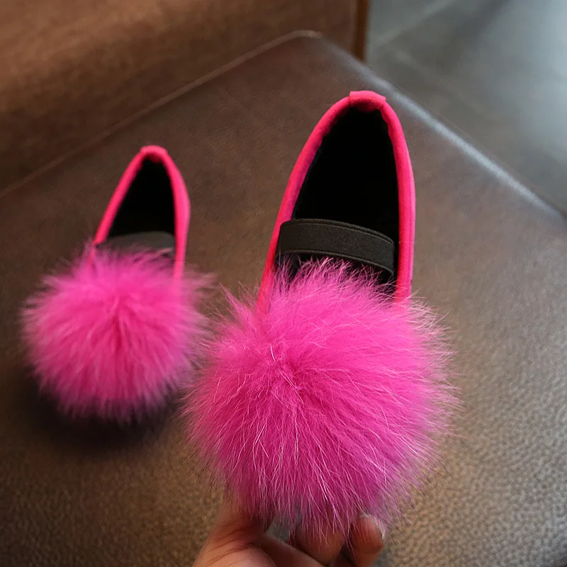 

2019 new autumn children's shoes girls fur shoes soft end fashion cute casual shoes size 26-36