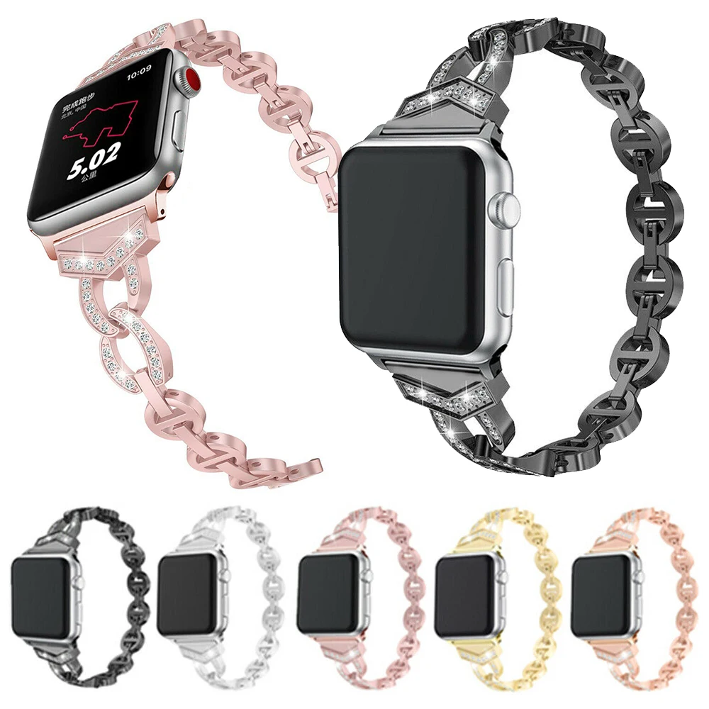 Браслет Essidi из нержавеющей стали для женщин ремешок Apple Watch 1 2 3 4 5 металлический