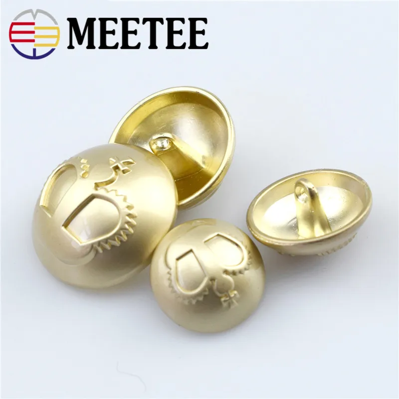 

2018 Real Scrapbook High-grade10pcs Button Monopoly Pure Metal Golden Mist Big Crown Coat Sweater Buttons 10PCS D2-11+