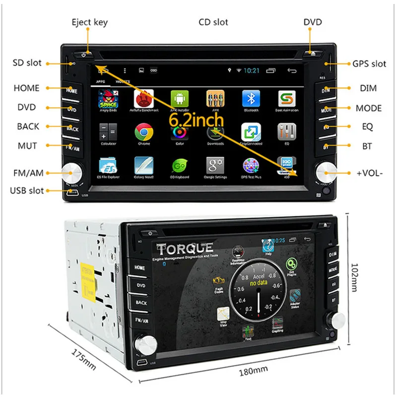 Best 2 Din Android 8.1 Car PC Tablet double 2din Audio 7