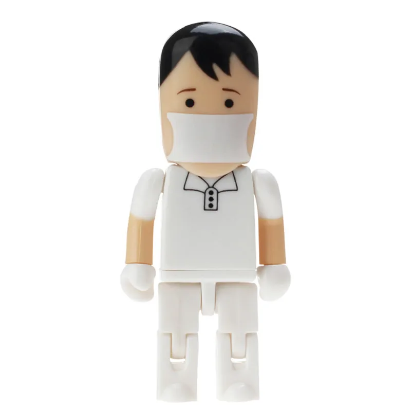 New Arrival USB Flash Drive 4GB 8GB 16GB PenDrive Cartoon Doctor Nurse Flash Memory Stick 32GB 64GB 128GB High Speed Pen Drive