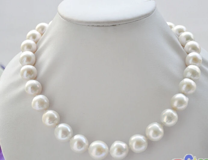 

>>> >>>P5170 AA++ HUGE 17" 14mm WHITE ROUND Edison REBORN PEARL NECKLACE