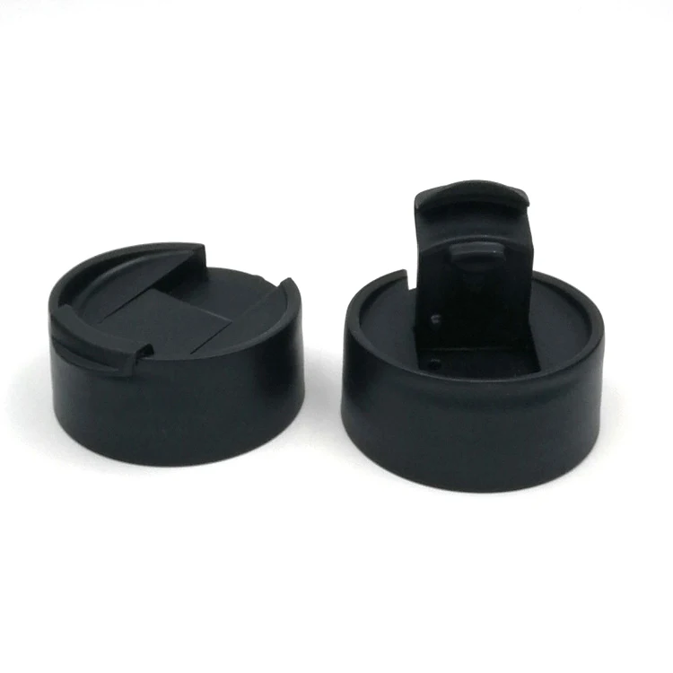

1pc Black Flip Lid Cap Wide Mouth Sports Water Bottle PP Material accessories outdoor