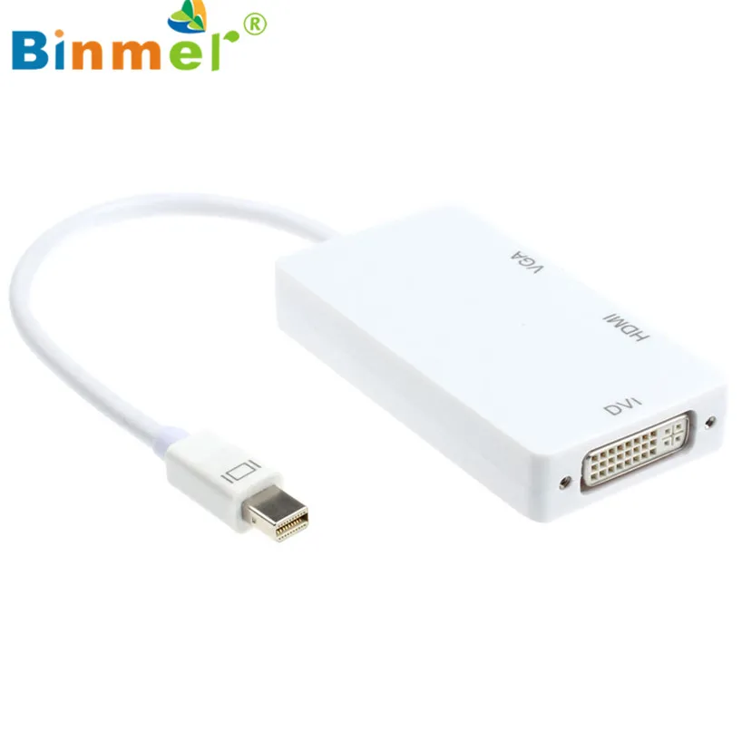 Binmer Горячая Распродажа DisplayPort Thunderbolt к DVI адаптер VGA HDMI 3 in1 для MacBook iMac 12 сентября