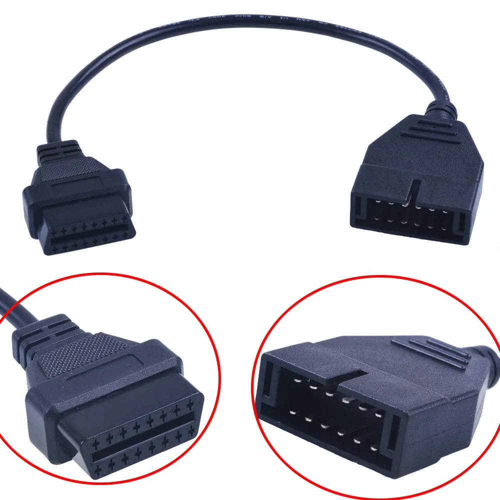 

12 Pin OBD1 to 16 Pin OBD2 Convertor Adapter Cable For Diagnostic Scanner New 2018