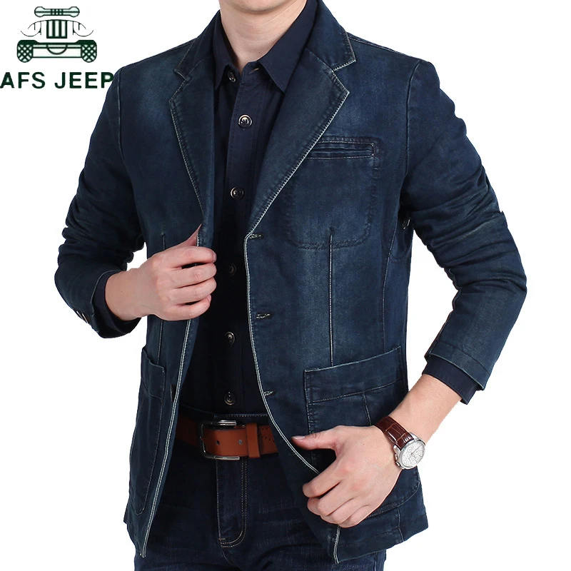 AFS JEEP, брендовая джинсовая куртка, Мужская, хлопок, повседневная, приталенная, Осень-зима, мужские джинсовые куртки, hombre, плюс размер, 4XL, jaqueta masculina