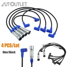 Autolet 4 шт. для кабелей зажигания для 032905483G 059998031 803998031 комплект зажигания черный/синий