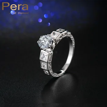 

Sparkling Big Square CZ Crystal Silver Colour Jewelry Women Evening Party Finger Ring With Top Quality Cubic Zircon R027