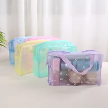 5 Colors Make Up Organizer Bag Toiletry Bathing Storage Bag women waterproof Transparent  PVC Travel cosmetic bag