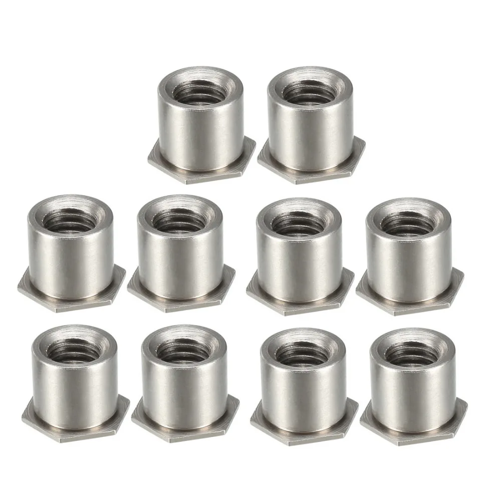 Uxcell 10PCS Nuts Pitch Hex Head Carbon Steel Blind Hole Self Clinching