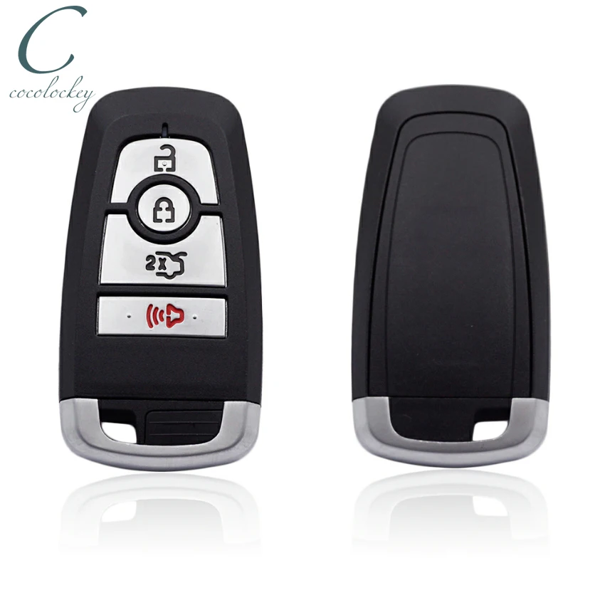 Cocolockey For 2017-2018 Ford Fusion Keyless Smart Key Remote Car Key Shell Replacement Case With Uncut Blade HU101 4Buttons