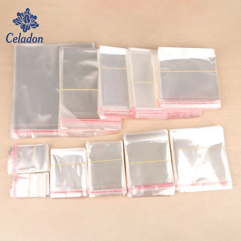 

200pcs 4 Size Transparent Clear Self-Adhesive Plastic Storage Bag OPP Poly Pack Bag Retail Packaging Pouch Bag