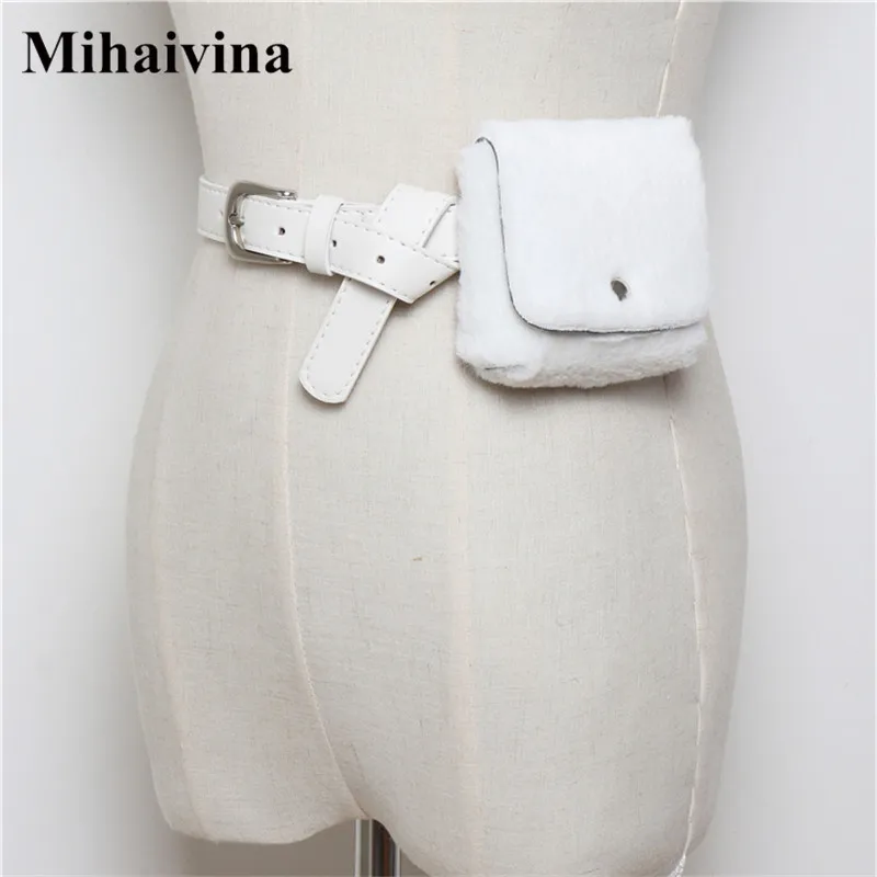 Mihaivina Женские поясные сумки из искусственного меха модные женская сумка на поясе