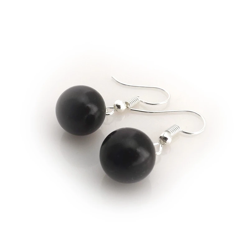 

24 Pairs High Quality 12mm Black Imitation Pearl Earrings For Gift
