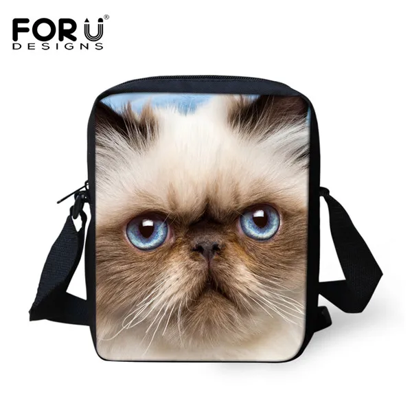 FORUDESIGNS/горячая распродажа, женские сумки-мессенджеры с 3D изображением животных, кошачья собака, голова, кросс-боди, забавные сумки для путешествий, женские маленькие сумки, женская сумка - Цвет: CA4896E
