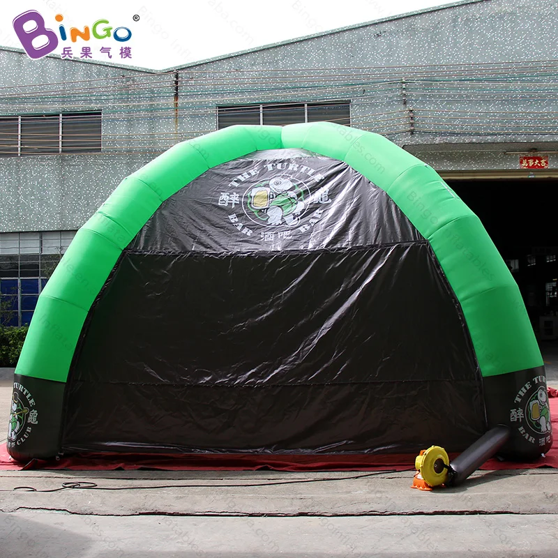  Customized black and green 7 meters inflatable event tent / Party type inflatable advertising tent 