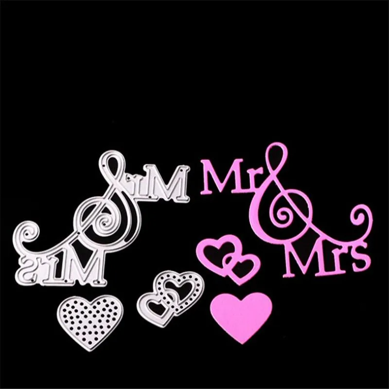 

3PC METAL CUTTING DIES Mr and Mrs lover cut knife mold art cutter Scrapbooking PAPER CRAFTER album card punch embossing stencils