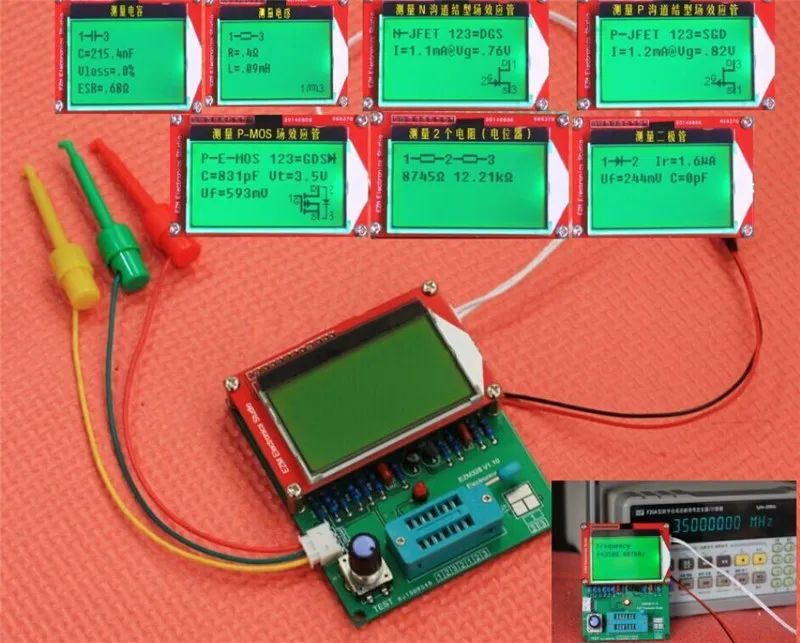 

2016 Mega328 transistor tester ESR frequency LCR Diode Capacitor meter squarer