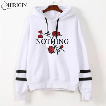 

New Style in Autumn 2017 Women Floral Embroidery Long Sleeve Printed Hoodie Sweatshirt Hooded Jacket Coat Pullover Tops