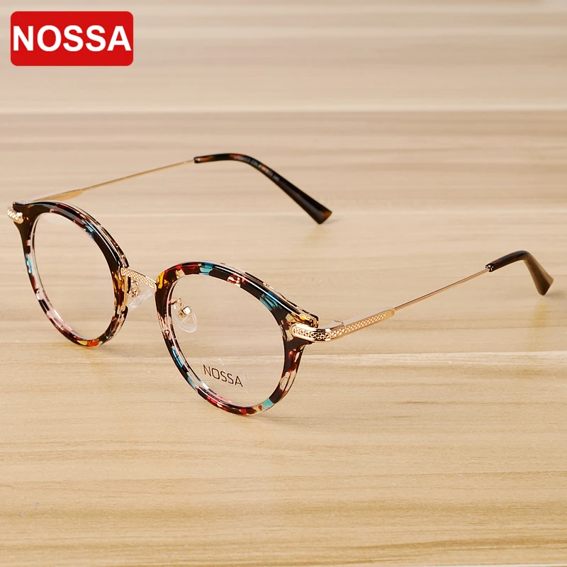 

NOSSA Vintage Floral Glasses Frame Women Men Retro Eyeglasses Frames Classic Unisex Optical Prescription Spectacle Frame Goggles