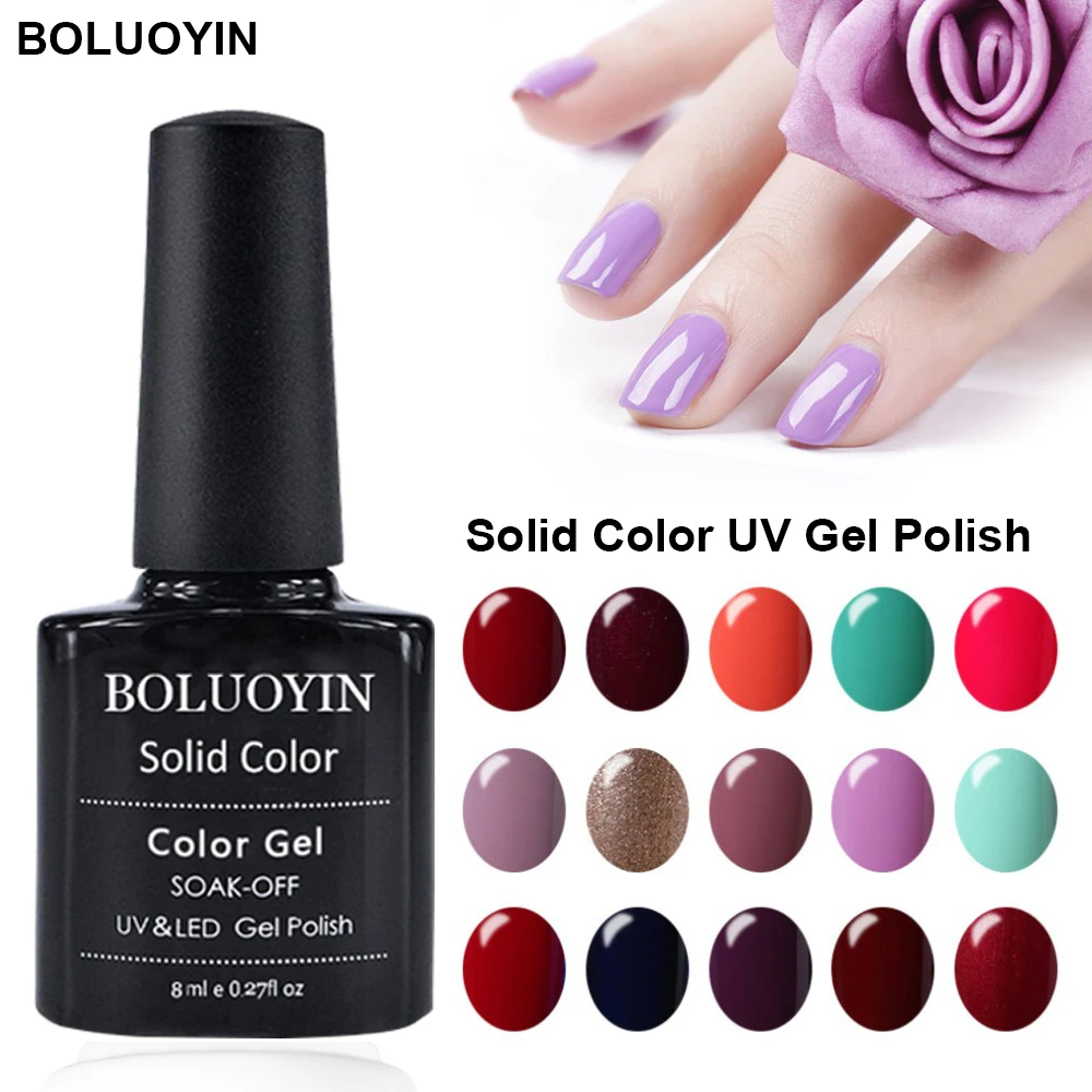 

BOLUOYIN 1pcs 29 Colors Gel Nail Polish Glitter LED UV Gel Varnish Nail Art VarnishGel Lacquer Pink 8ml Soak Off Nail Gel Polish