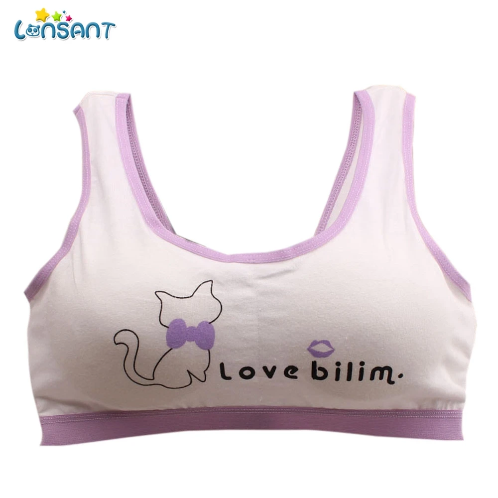 LONSANT New 10 14Y Girls bra development period printed character