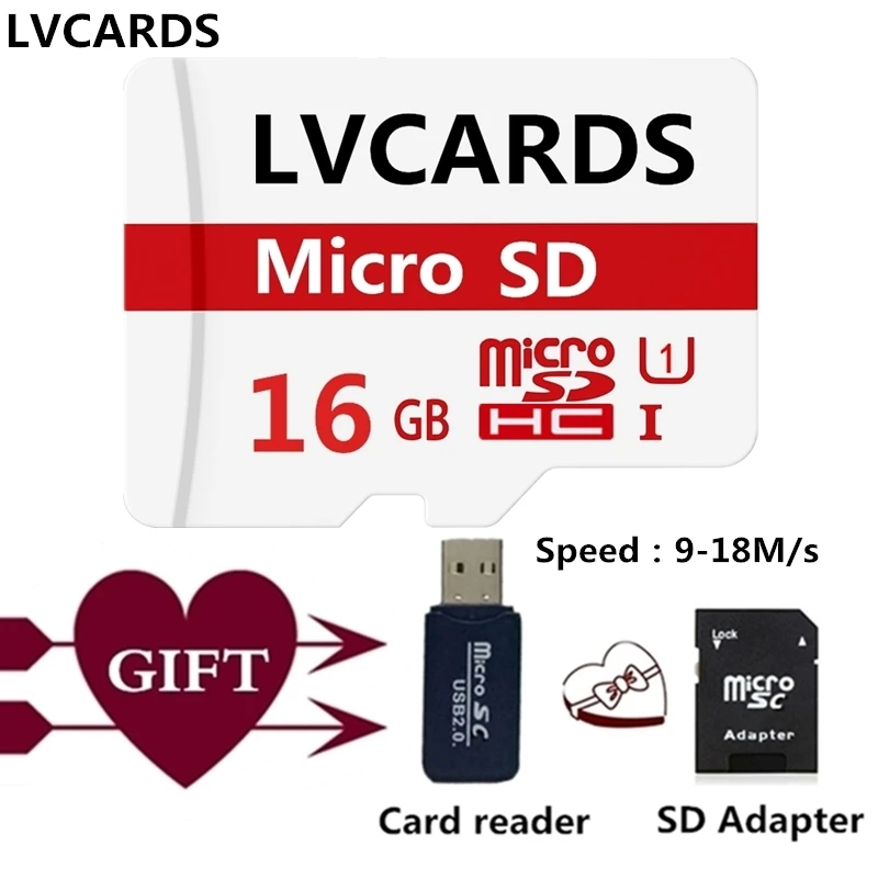 LVcards4 карта памяти Реальная емкость H2testw TF карты 32 ГБ/16 Гб microsd и micro sd карта с 64 Гб 128 Гб класс 10 G9 - Емкость: 16GB-Class10-Gift