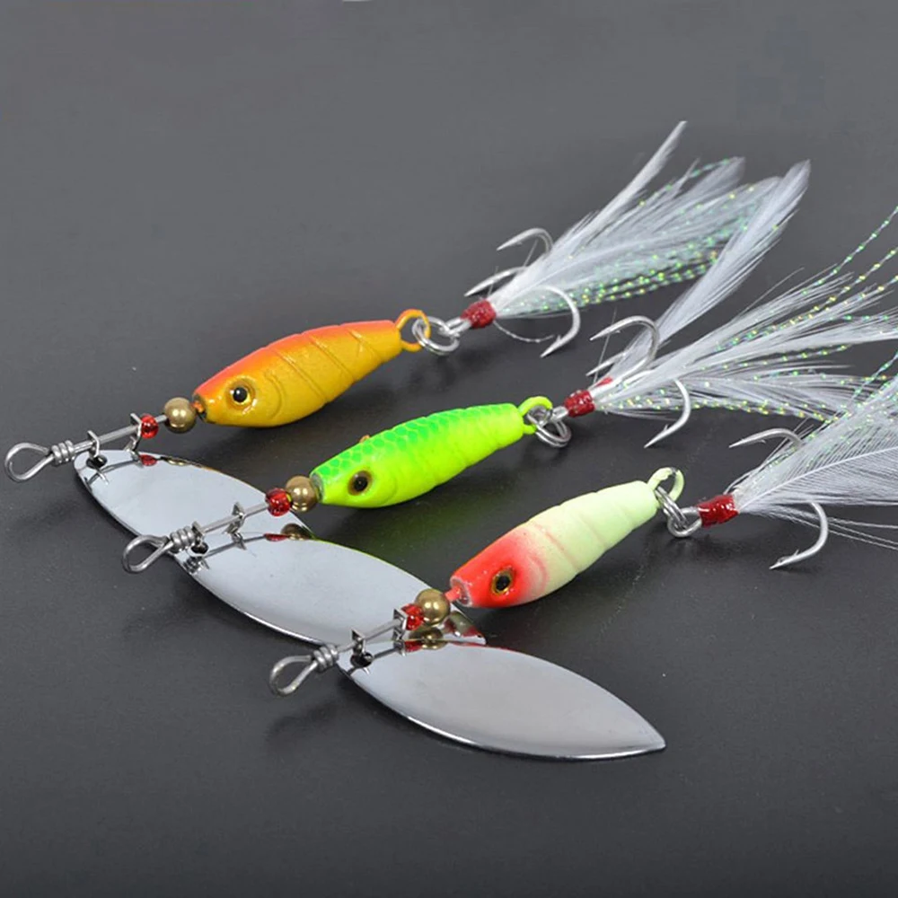 3pcs Spinner Lures 10g Spoon Fishing Lure Spinnerbait Carp Fishing Lure