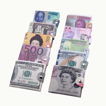 

2018 new paper Money Clip men canvas dollar euro short women Wallets slim thin mini purse 2 fold cartoon cheap gift coin bag