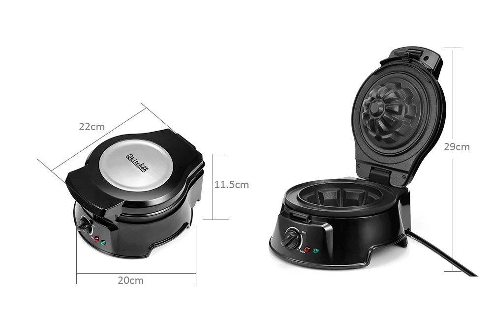 QZKITCHEN SW - 258W Household Belgian Bowl Breakfast Sandwich Waffle Maker